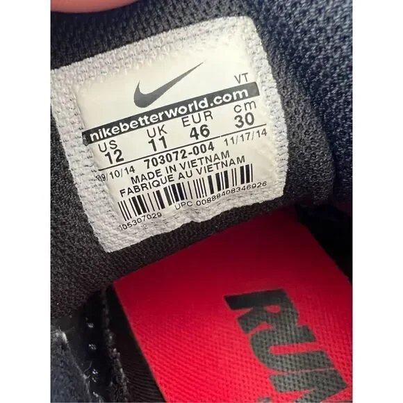 Nike Air Max Excellerate 3 Sneakers Running Shoes Mens 12 Black Red 703072-004 - Picture 3 of 8